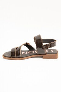 Sandalias De Doble Hebilla Chocolate