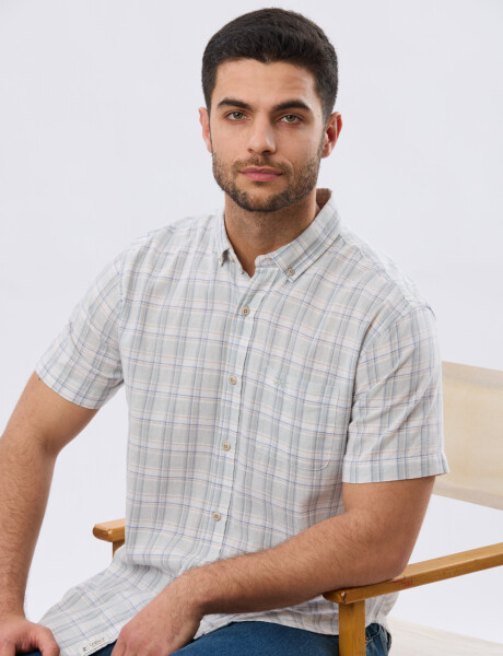CAMISA CUADROS DE LINO Verde