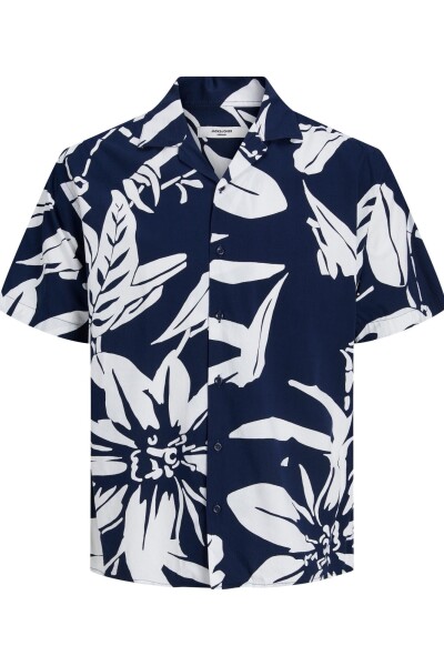 Camisa Tropical Estampada Navy Blazer