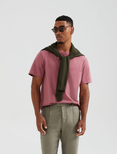 CAMISETA BÁSICA MANGA CORTA ROSA