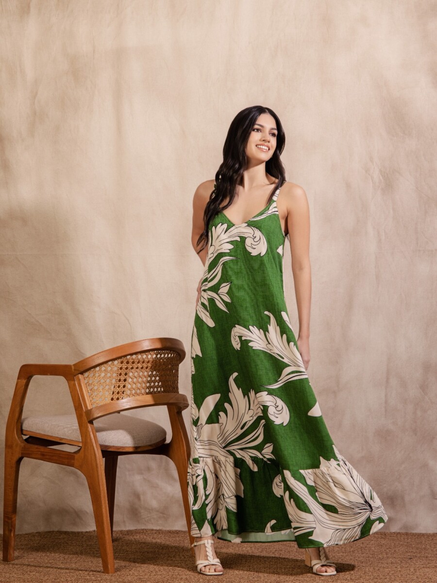 Vestido Largo Estampado. 