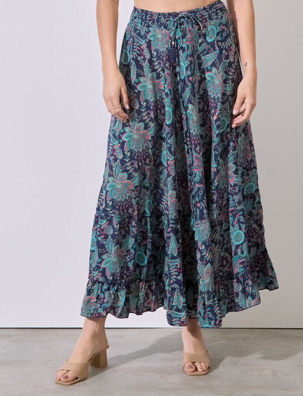 Falda Maxi Print MULTI/VERDE