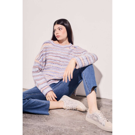 Sweater Texturado Multi Celeste