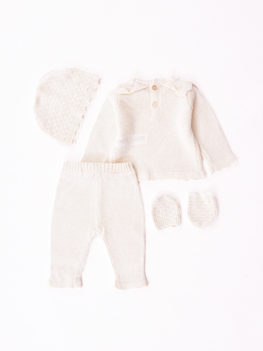 CONJUNTO RECIEN NACIDO - OFF WHITE 