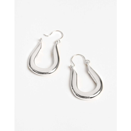 Argollas Metal Plateado Plateado