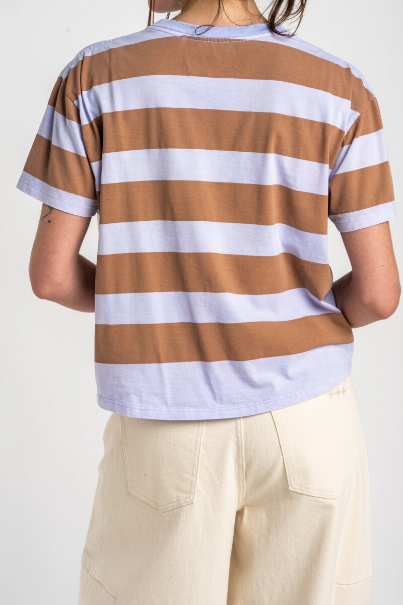 Remera Rayada Algodón Lila