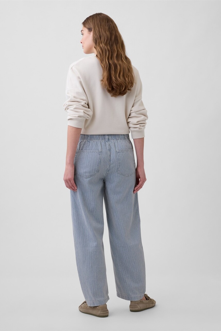 Jean Pull On Barrel Mujer Railroad Strp Indigo