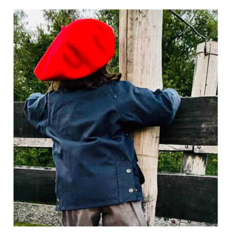 campera encerada 100% impermeable azul