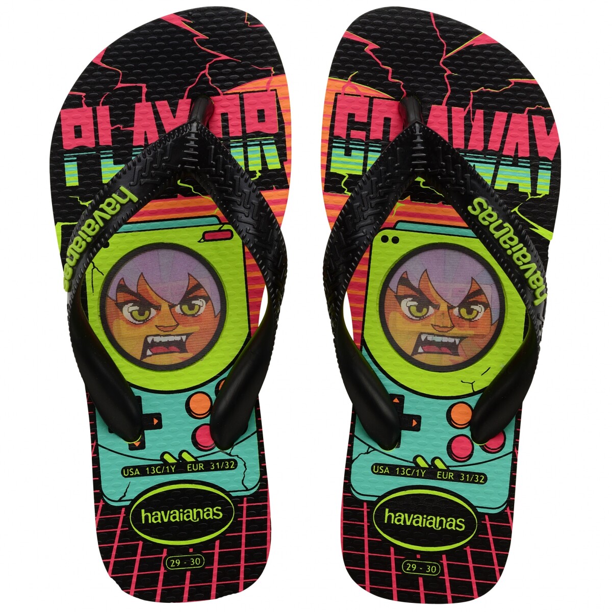 Sandalia de Niños Havaianas Top Kids Holographic Havaianas - Verde - Amarillo Limón - Negro 