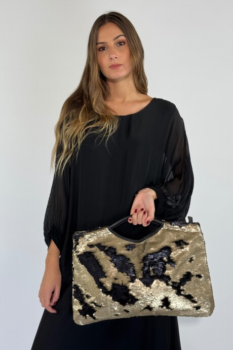 CARTERA SIA Dorado Y Negro