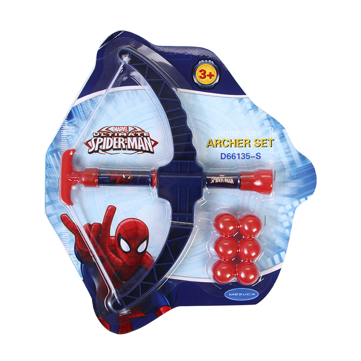 Juguete Set Arco Y Flecha Spiderman 28 Cm Con 6 Bolitas 