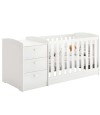 Cuna Convertible con Comoda Integrada 3 Cajones Atlanta Blanco