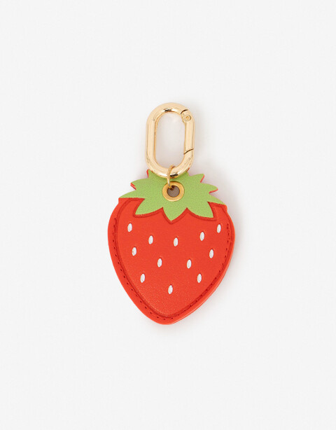 Llavero Cuero/PU Llavero Y Bag Charm Frutilla - Combinacion Tricolor