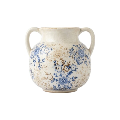 JARRON CERAMICA ESTAMP AZUL 16CM Unica