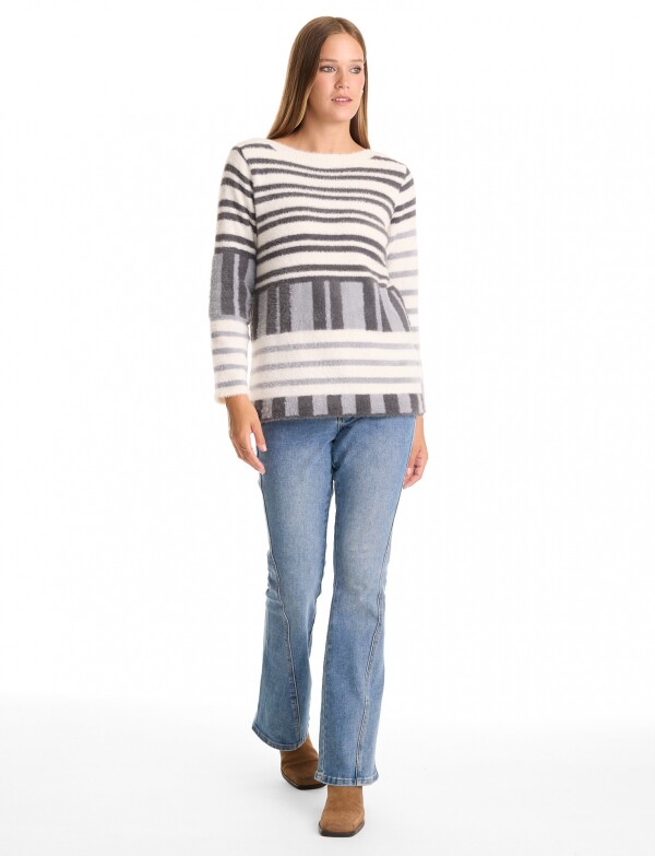 Buzo Soft Lineas MULTI/BLANCO