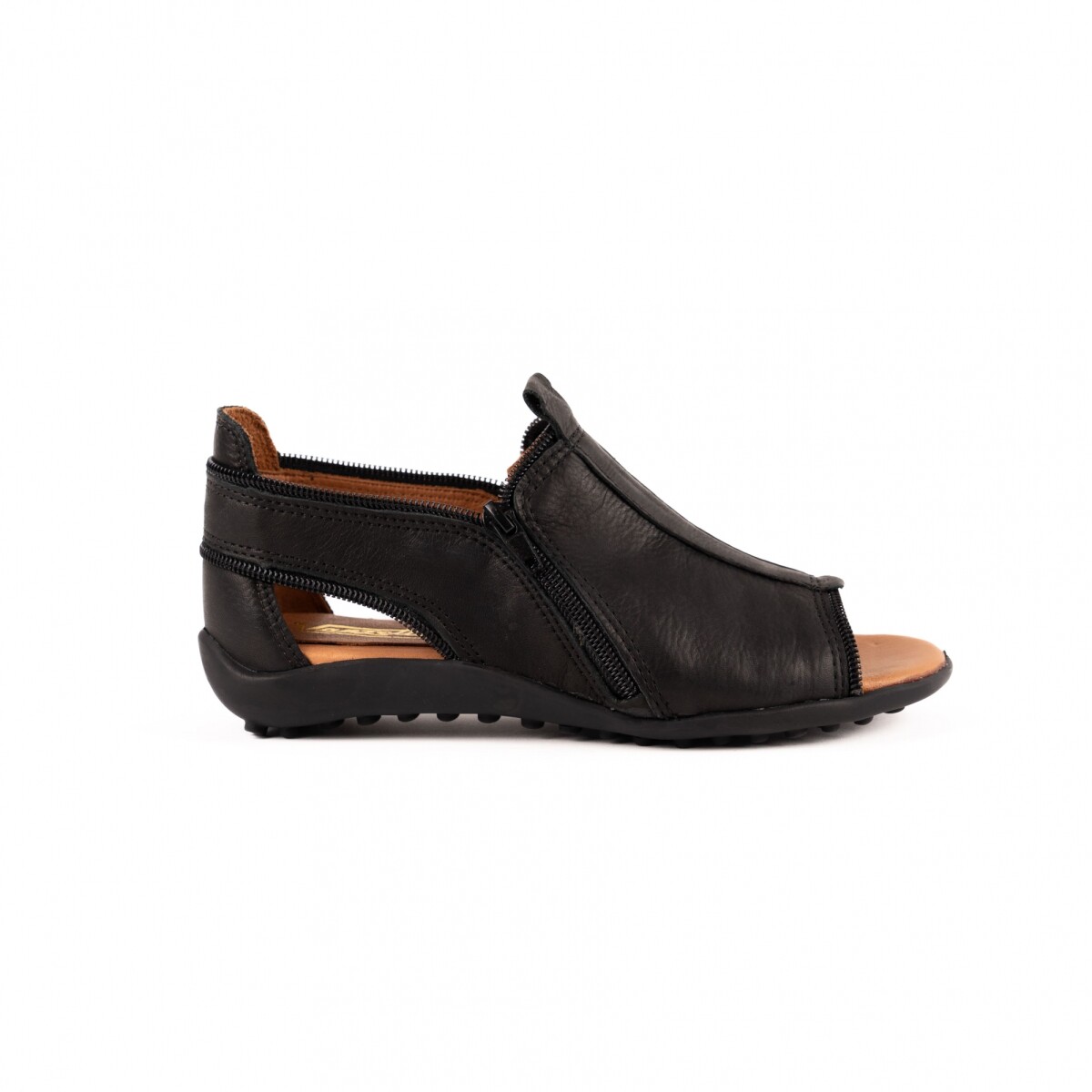 Sandalia Zipper - Negro 