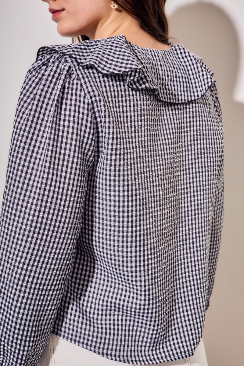 Blusa Gingham Negro