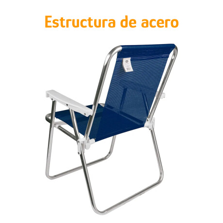 Silla Alta Aluminio Reposera Mor 110 kg Plegable Sannet Azul Marino