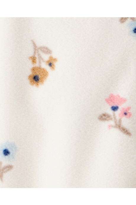 Pijama una pieza de micropolar, con pie, diseño floral Pijama una pieza de micropolar, con pie, diseño floral