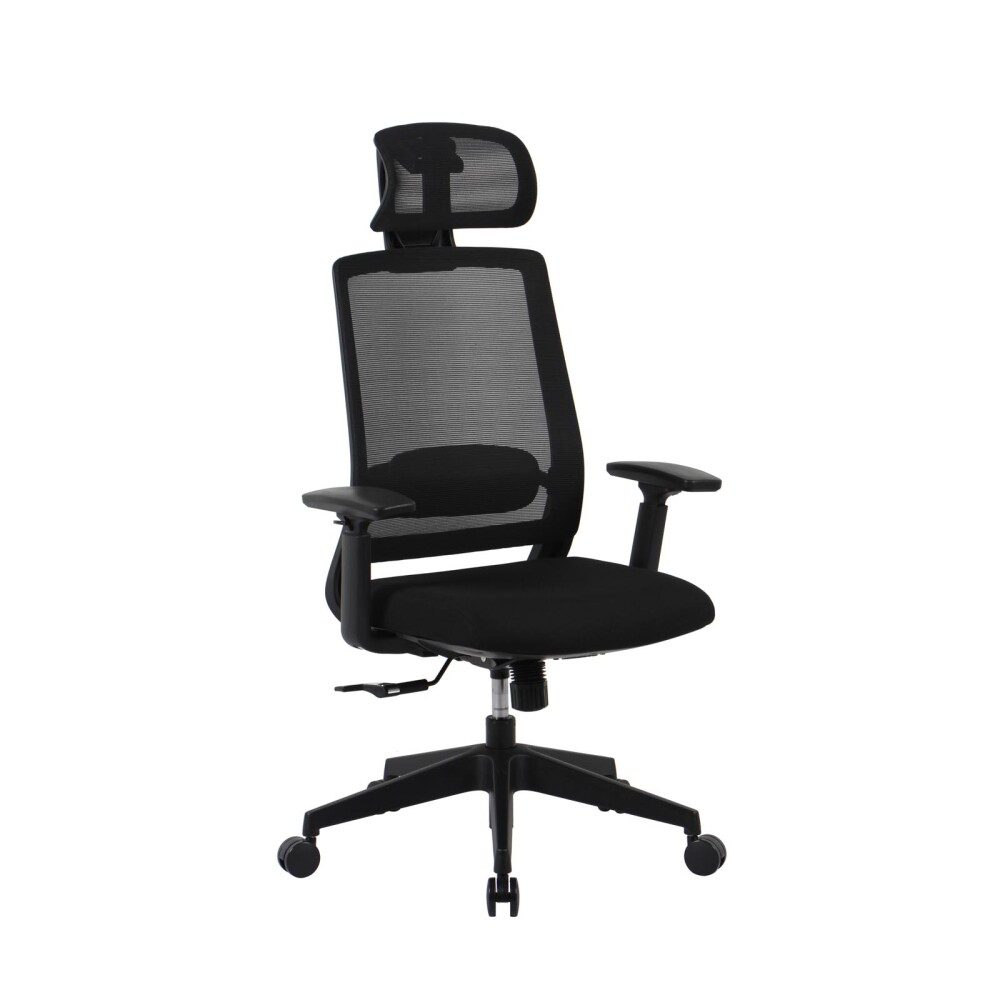 SILLA DE OFICINA MALLA-Y-METAL NEGRO 2788F-1M