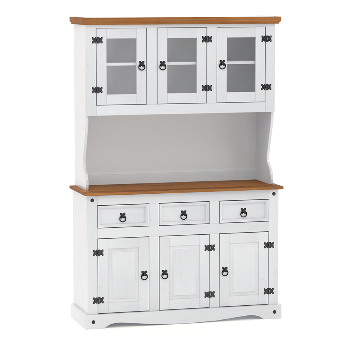 Modular Cristalero 6P+3C Línea Naturale - Blanco/Roble 