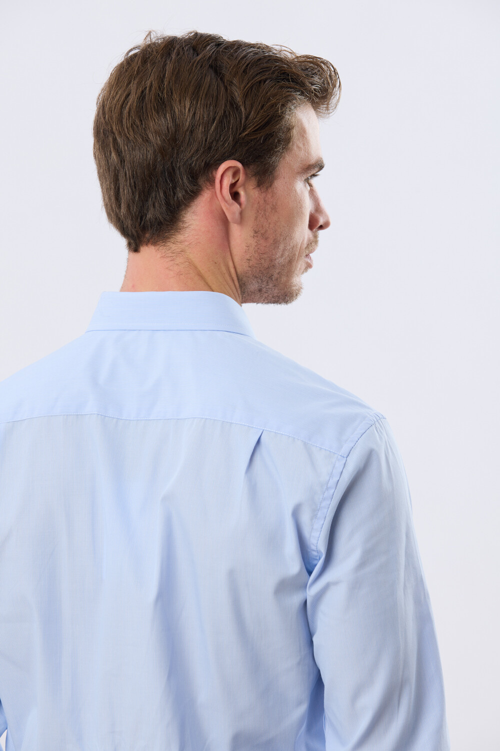 CAMISA RAYADA Celeste