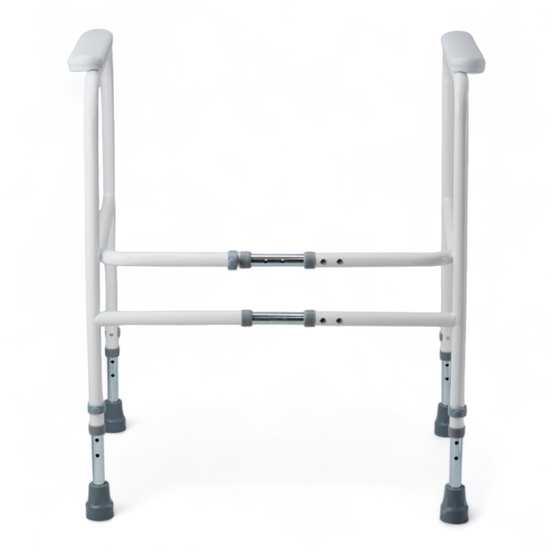 Marco de Seguridad Para Inodoro de Aluminio Altura Ajustable Sin Color