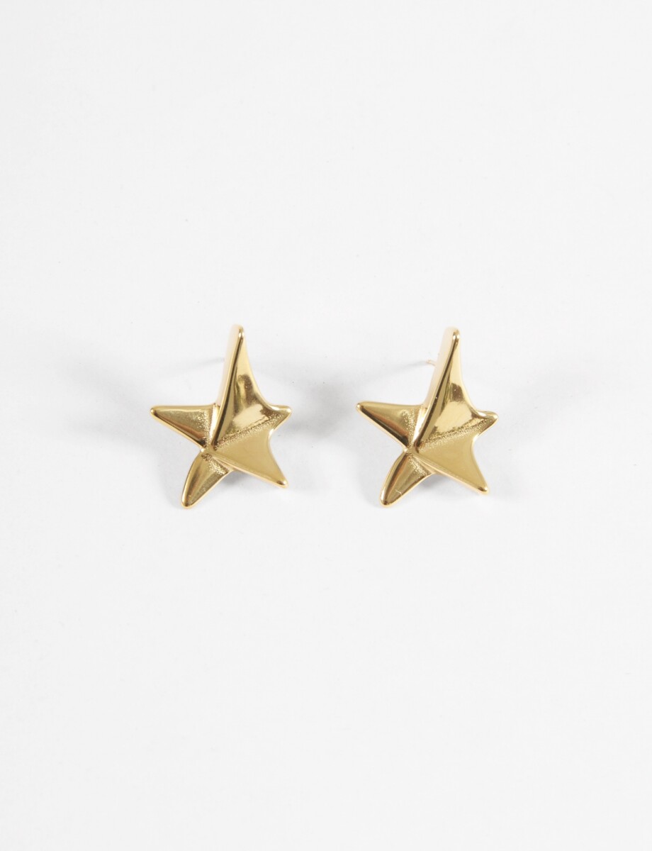 Caravanas acero estrella - dorado 