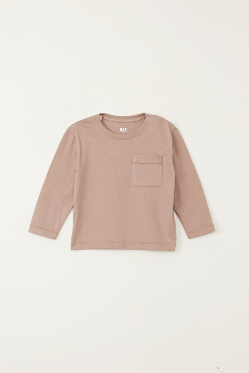 Remera bolsillo - Terracota 