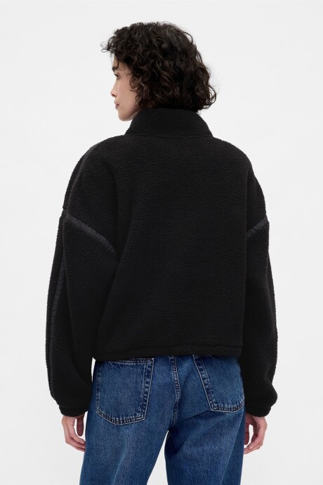 Buzo Polar Medio Cierre Logo Gap Mujer Black 1