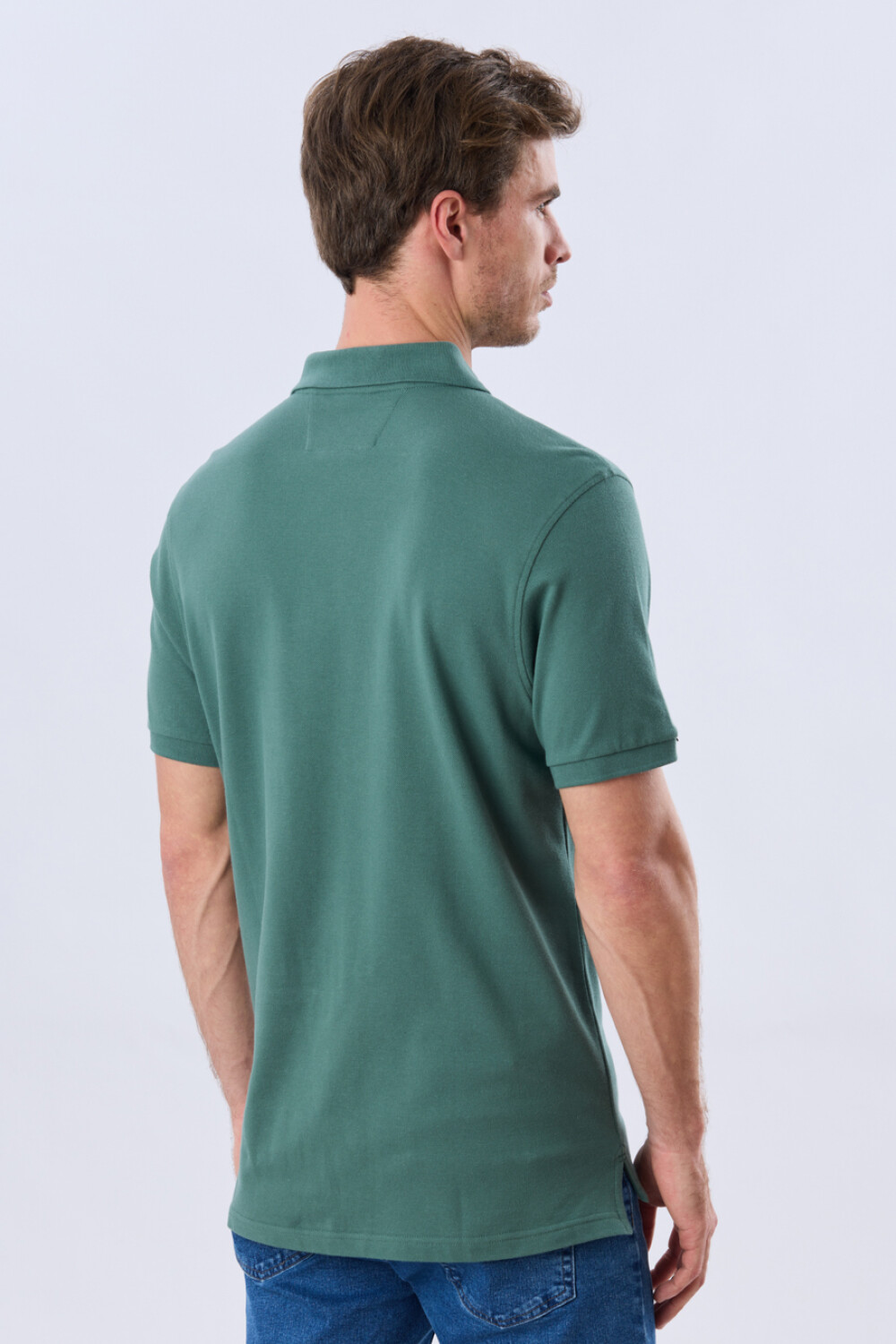 REMERA POLO LISA PIQUÉ Verde Oscuro