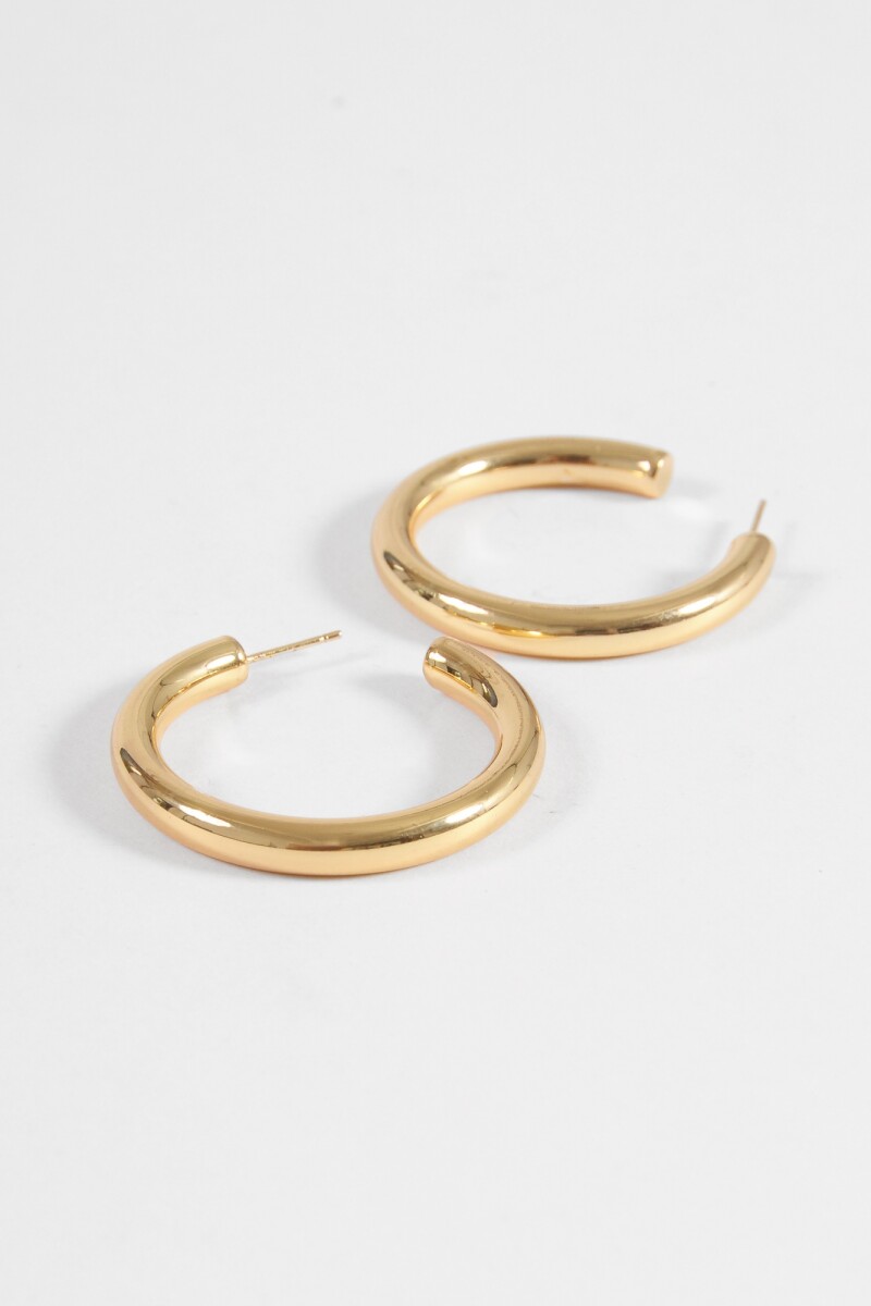 Aros curvos 4 cm acero dorado