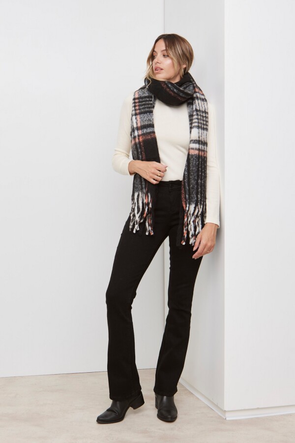 Bufandon Soft Cuadros MULTI/NEGRO