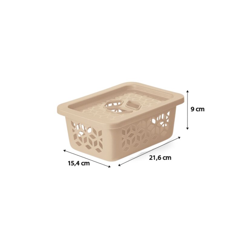 Caja organizadora P con tapa CAPPUCCINO