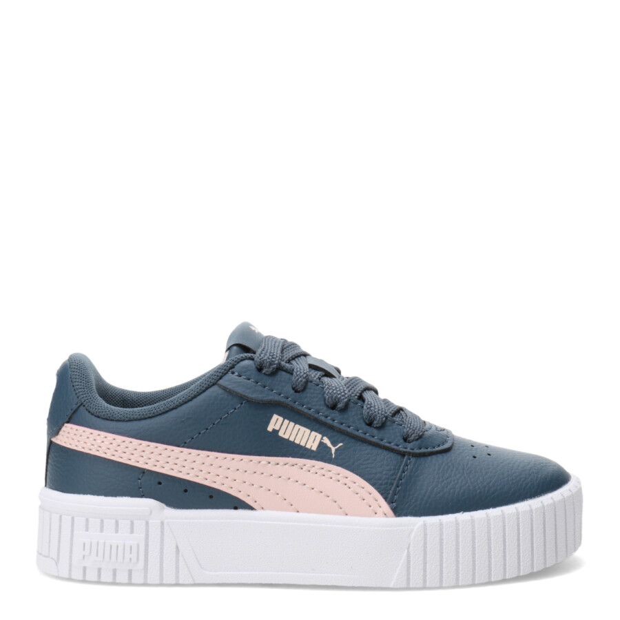 Championes Infantiles Puma Carina 2.0 Azul Petroleo - Rosado