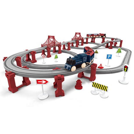 Pista de Tren Eléctrica Infantil con Accesorios 109 Pzs 001