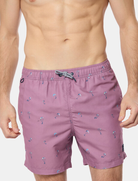 SHORT DE BAÑO ESTAMPADO Rosado