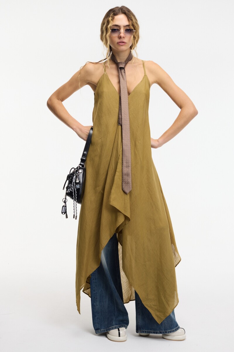 VESTIDO ASIMETRICO Kaki