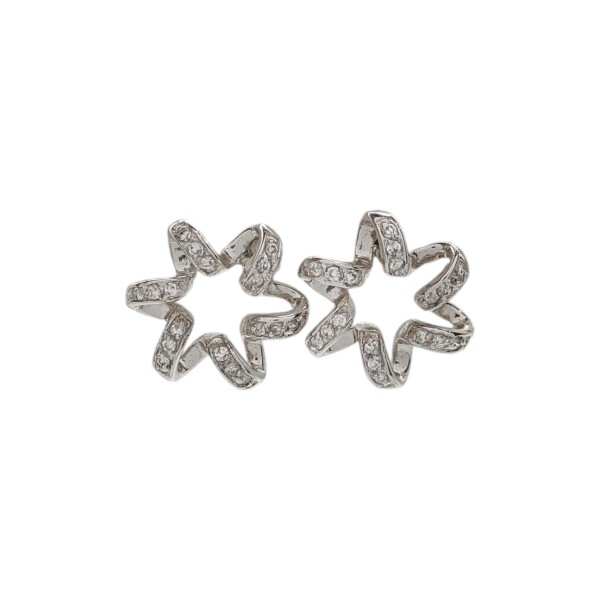 Caravanas Flor-Plata 925-Piedra Zirconia-CA3002 Conpiedra