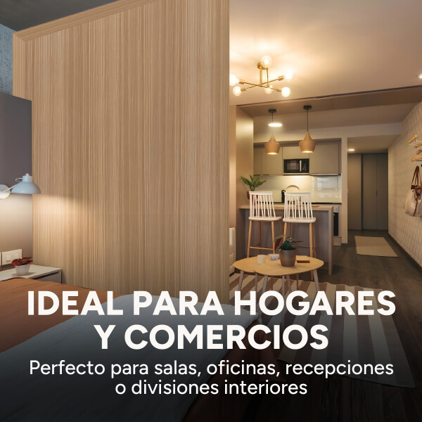 Panel Divisor Separador Ambientes 2,4 x 2,90m + 2 Rieles 3m Marrón 1