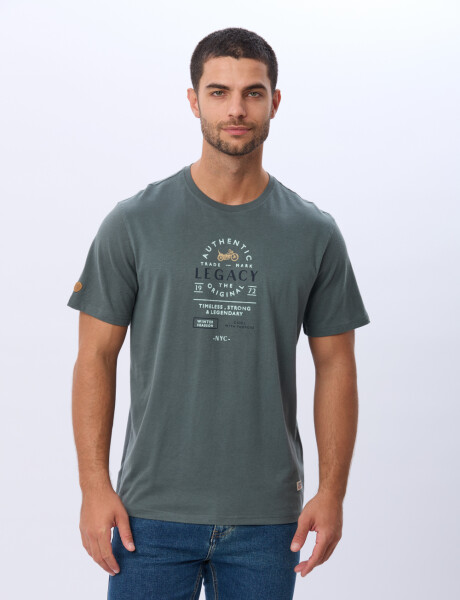 REMERA ESTAMPADA DE ALGODÓN Verde