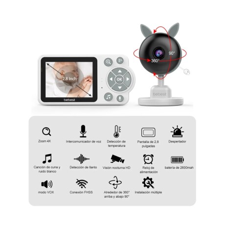 Monitor Baby Call Bebesit Smart Guard 2.0 Video con Camara Monitor Baby Call Bebesit Smart Guard 2.0 Video con Camara