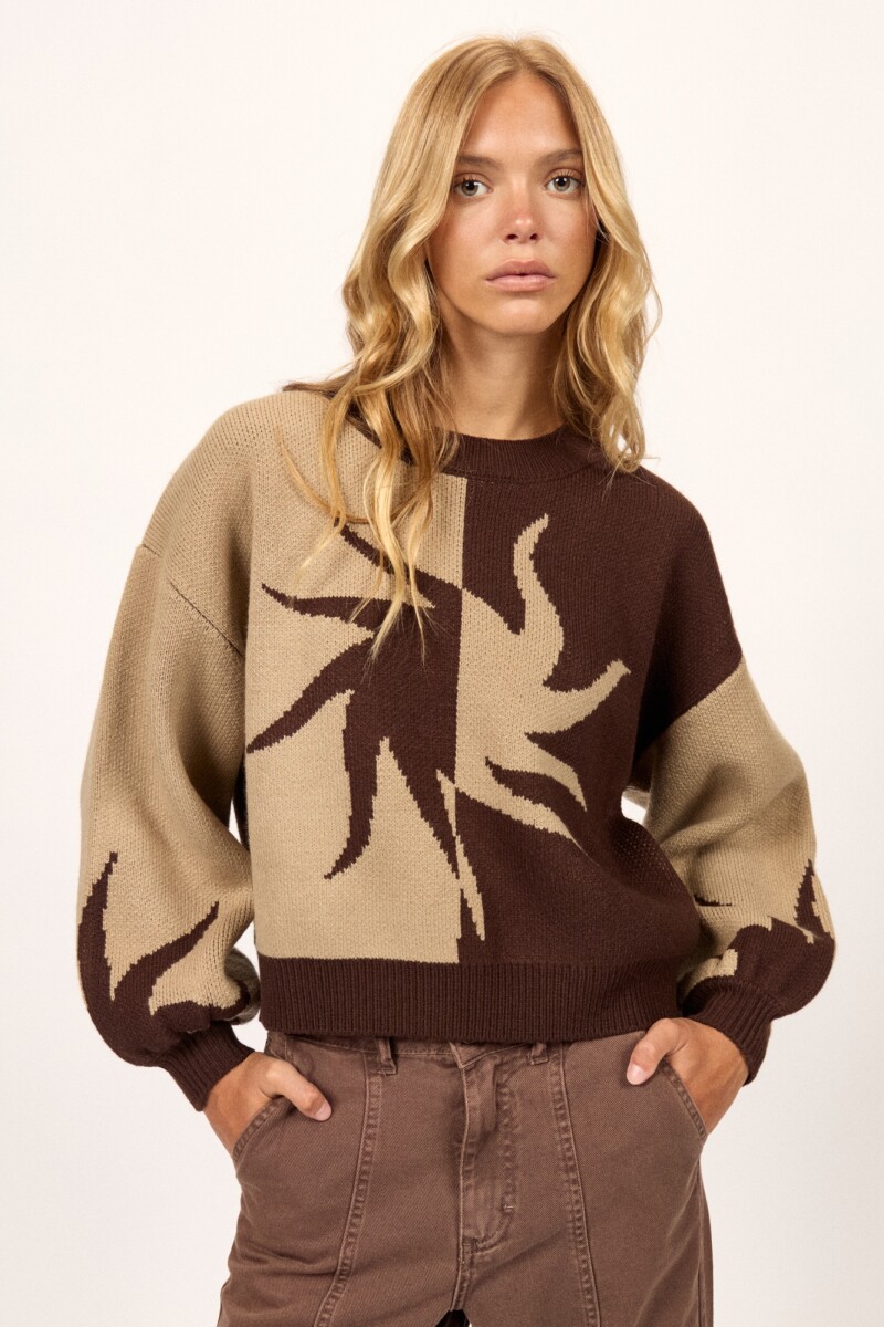 SWEATER SUN SPIN SWEATER H-marron