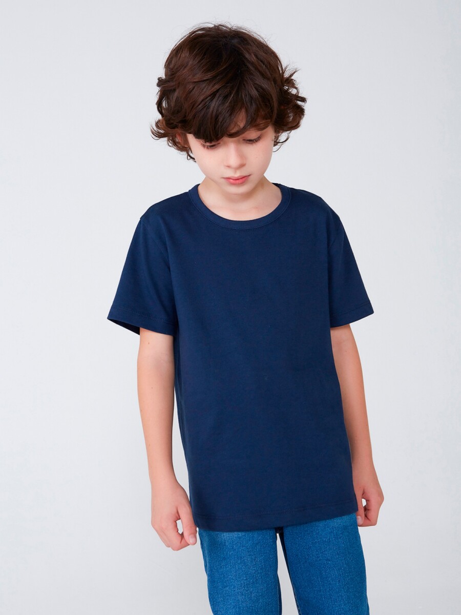 CAMISETA BÁSICA INFANTIL MANGA CORTA - AZUL 