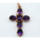 Cruz Oro 18K Con Amatistas Y Diamantes Cruz Oro 18K Con Amatistas Y Diamantes