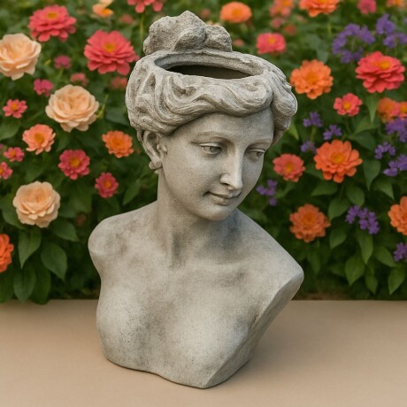 Escultura Cabeza Grecia Maceta Efecto Piedra Altura 37cm x Largo 28cm x Ancho 14cm Escultura Cabeza Grecia Maceta Efecto Piedra Altura 37cm x Largo 28cm x Ancho 14cm