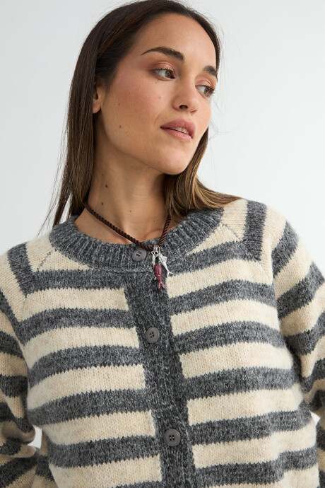 SACO BORAGO RAYADO GRIS