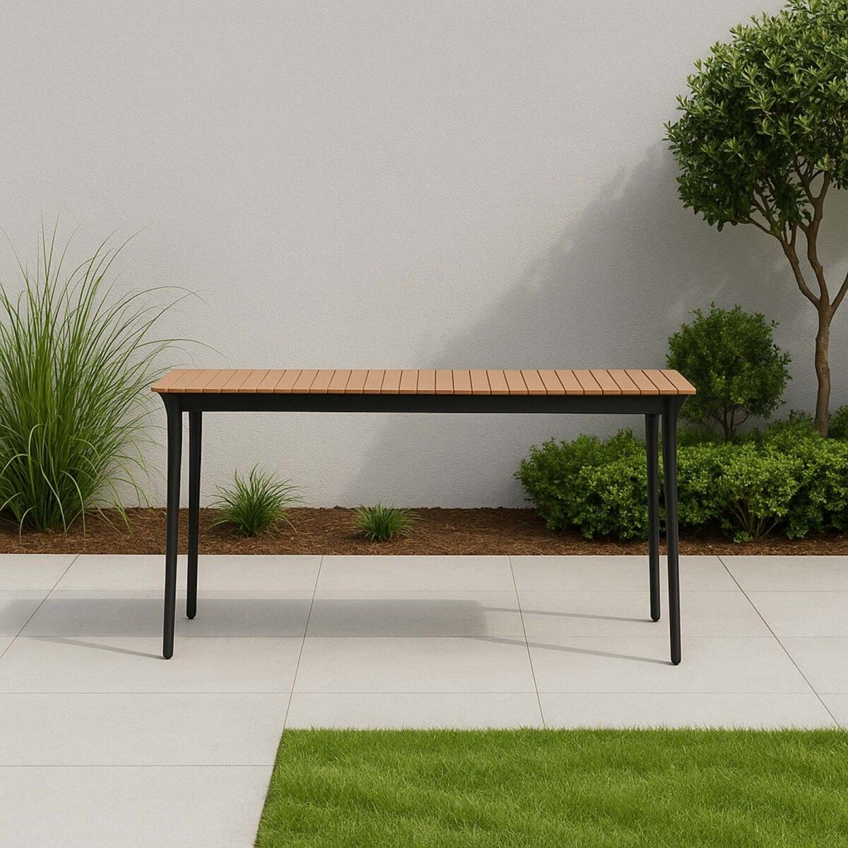 MESA BALCON - ALUMINIO-Y-MADERA NEGRO BARCELONA 