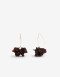 Aros Colgantes Largos Acrilico Aros Colgantes Flor Resina - Marron Carey