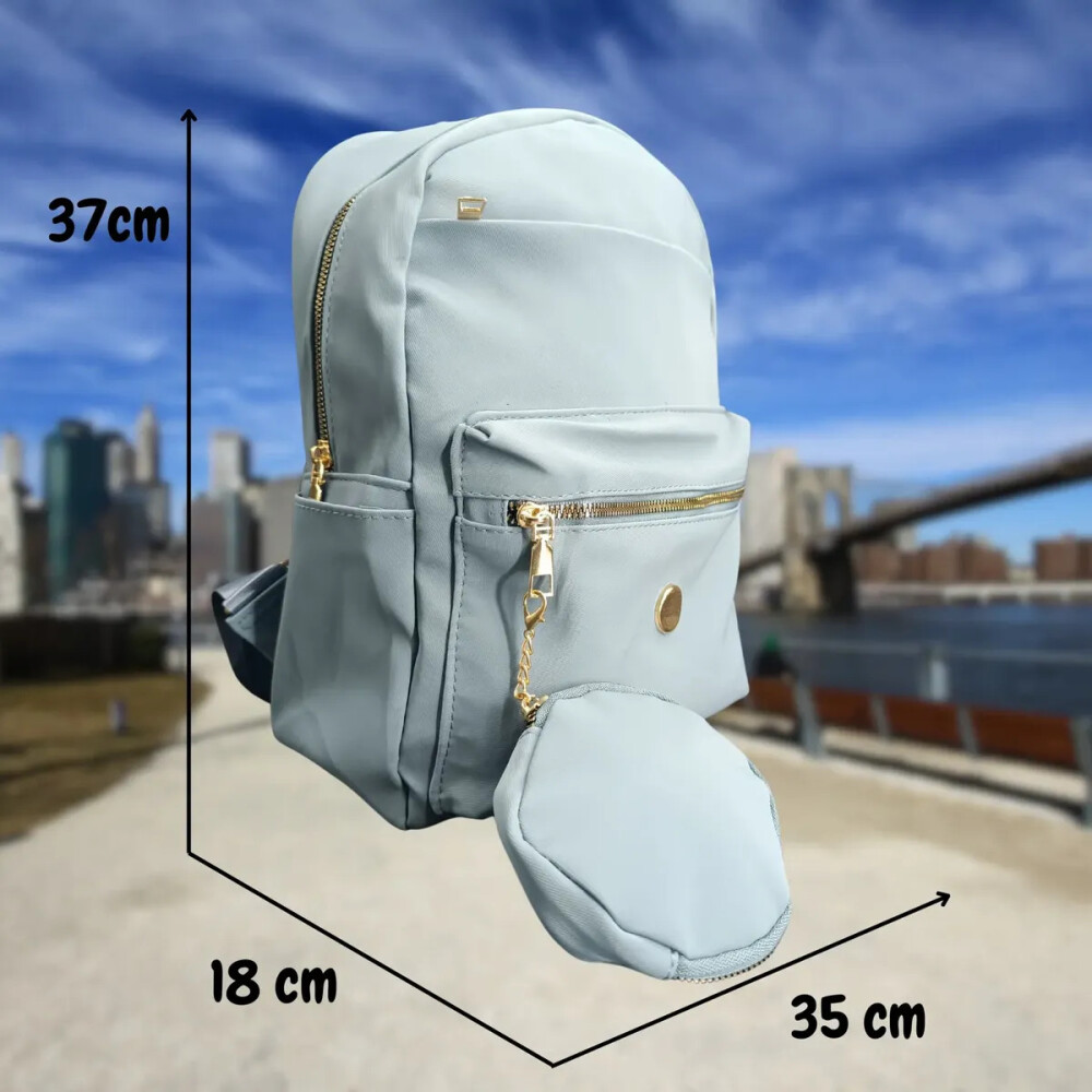 Mochila en cuero ecológico. Naranja